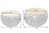 Set Of 2 Nesting Coffe Tables Stone Mosaic 55cm/65cm Metal Silver