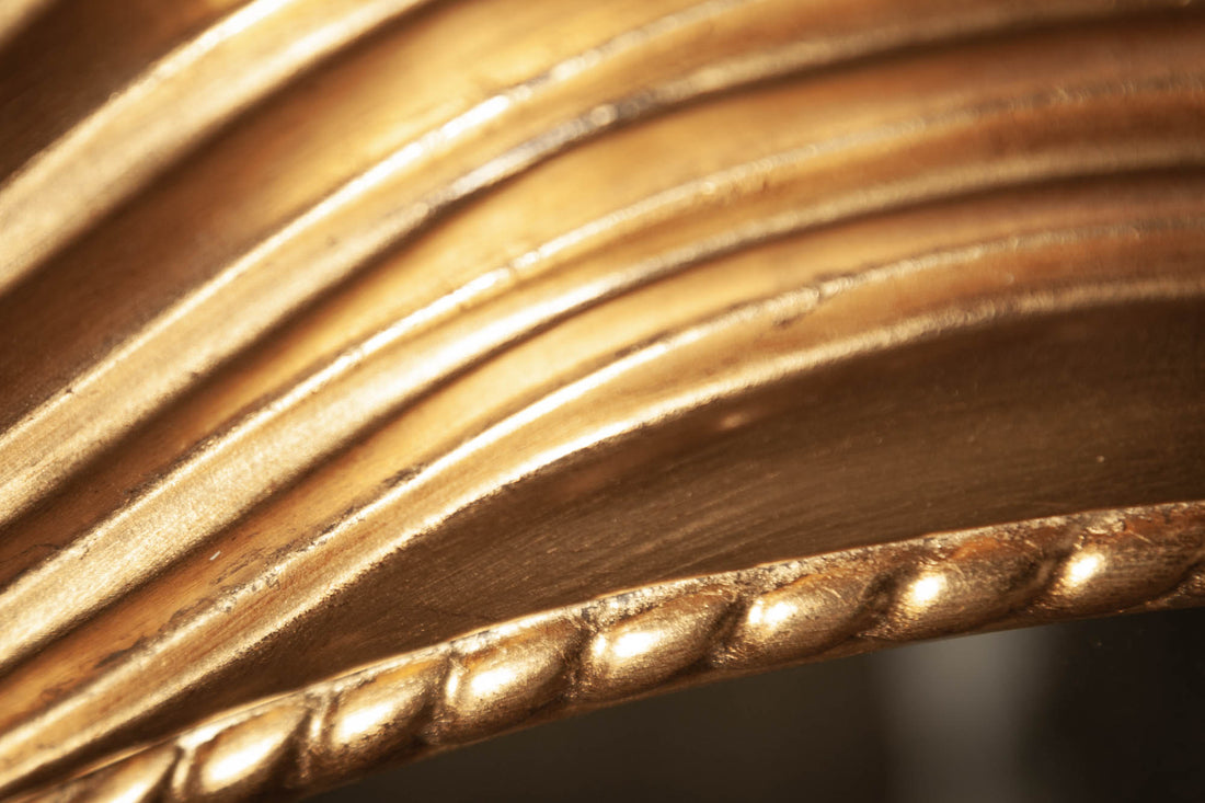 Mirror Circle 100cm Wood Gold