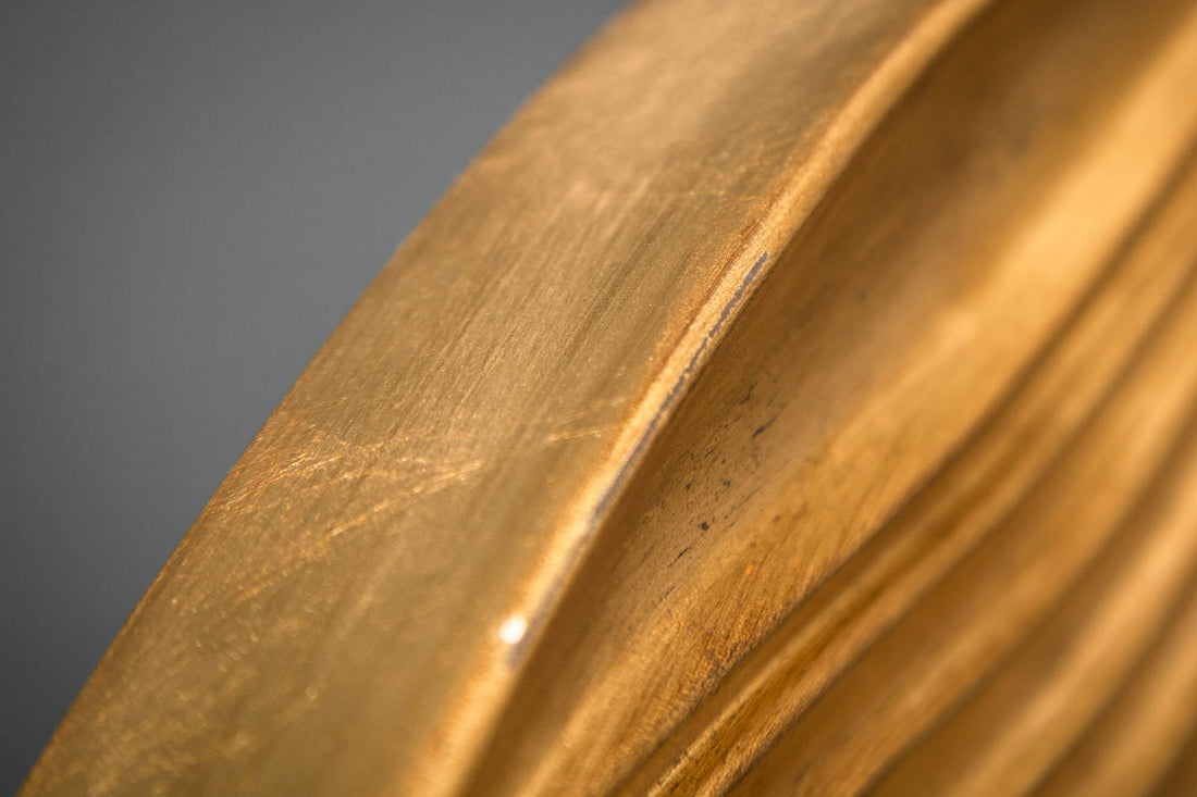 Mirror Circle 100cm Wood Gold