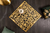 Coffee Table Abstract 60cm Metal Gold