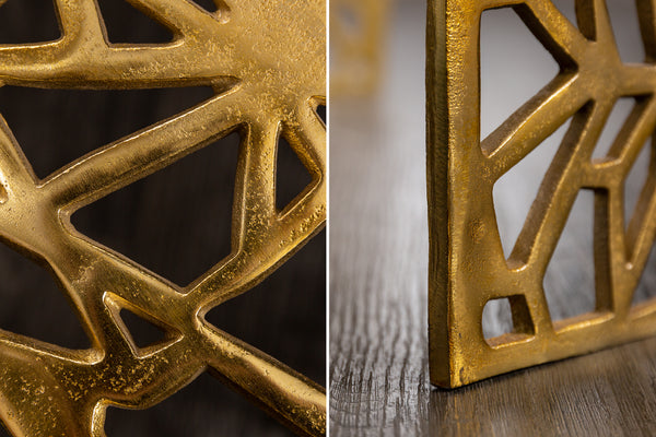 Coffee Table Abstract 60cm Metal Gold
