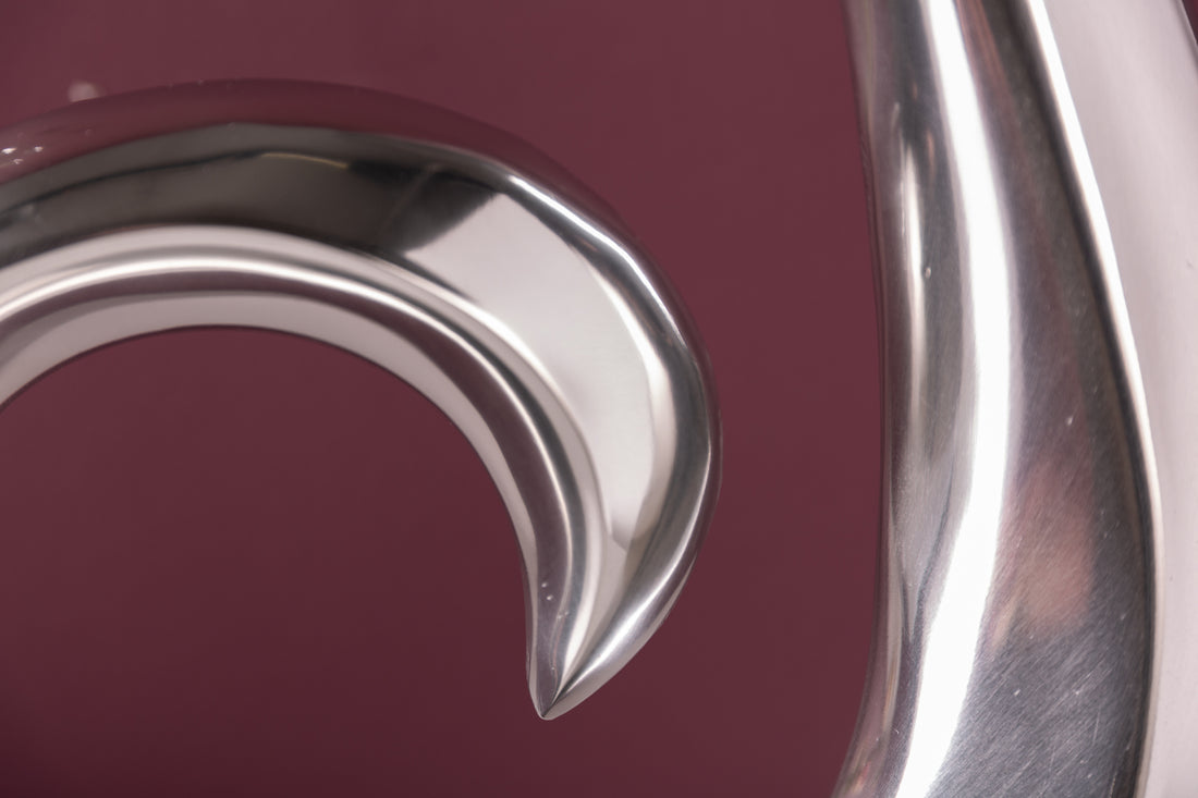 Vase Wave 48cm Metal Silver