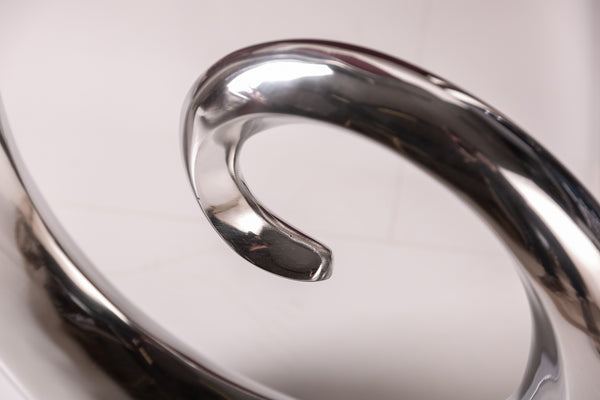 Vase Wave 106cm Metal Silver