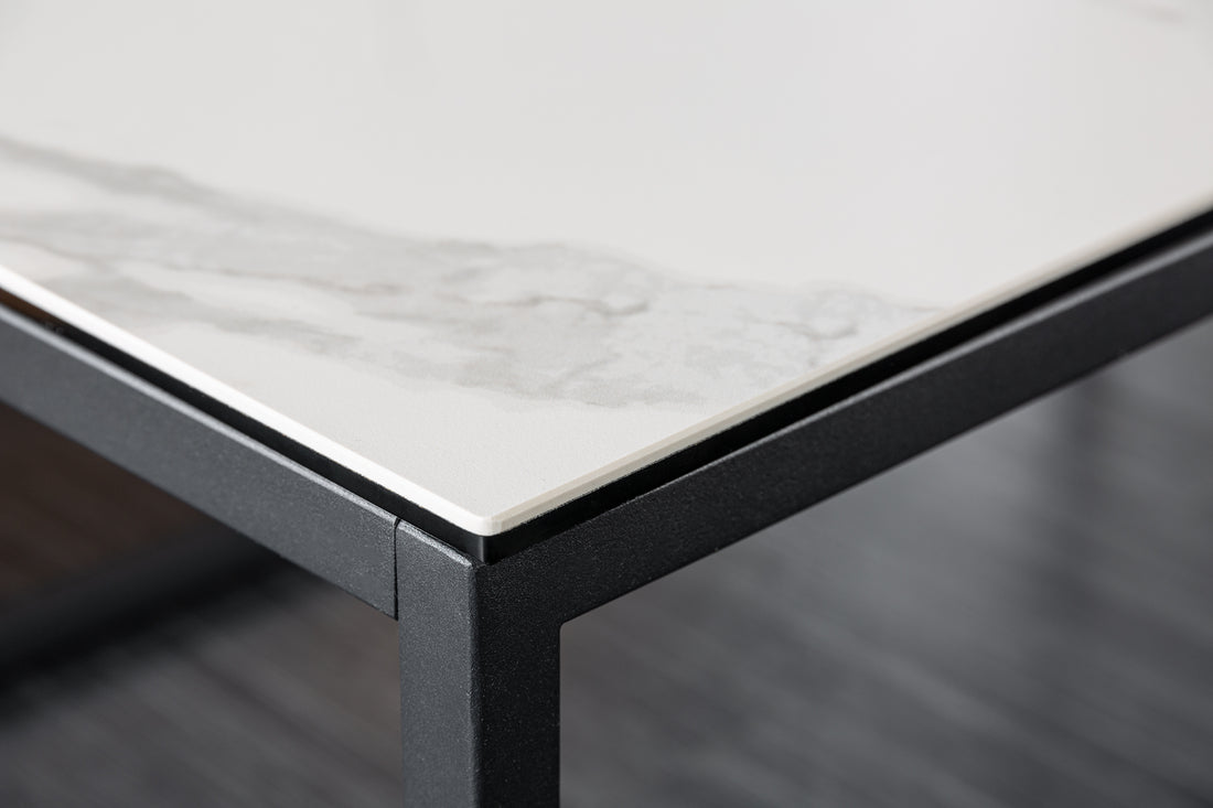 Coffee Table Eclipse 100cm Ceramic White Marble Look