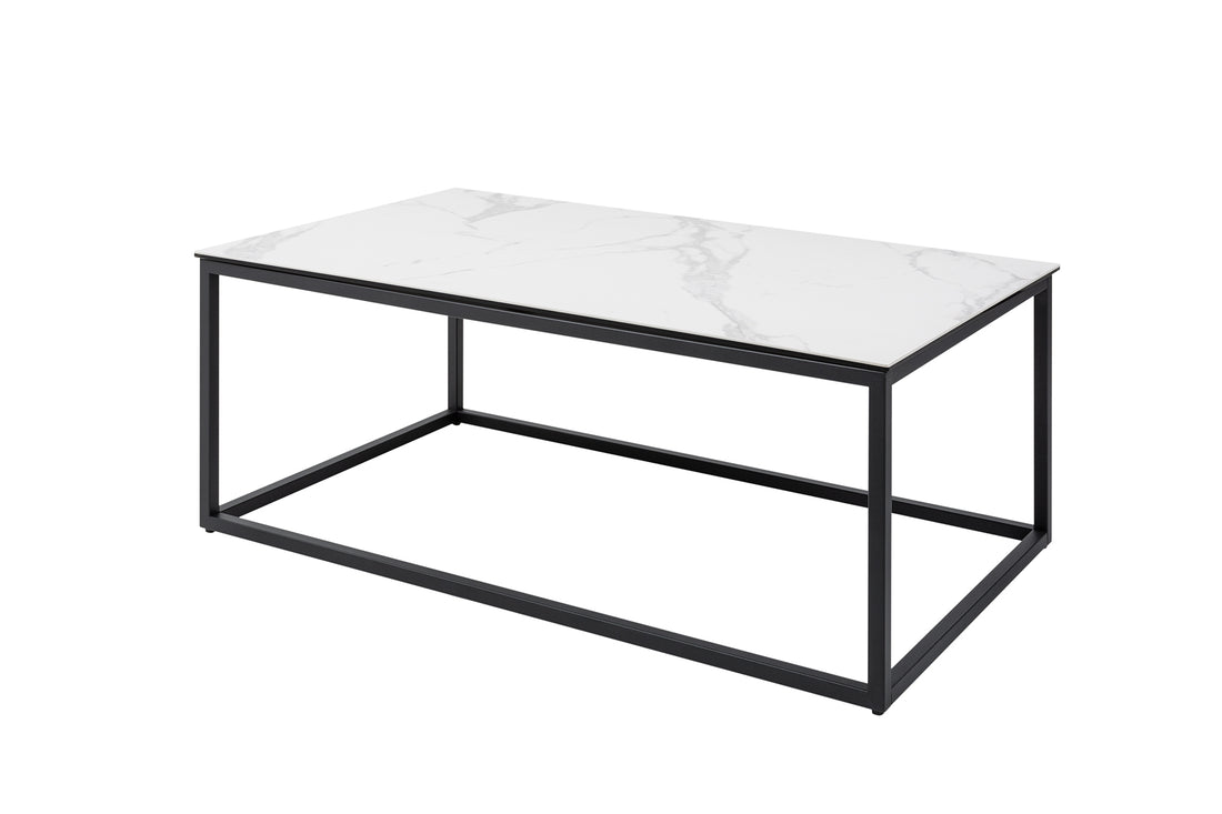 Coffee Table Eclipse 100cm Ceramic White Marble Look