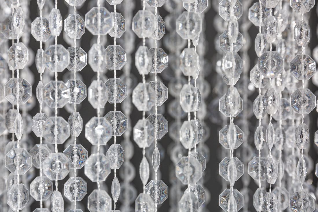 Hanging Lamp Big Strass L 160cm Acryl Silver