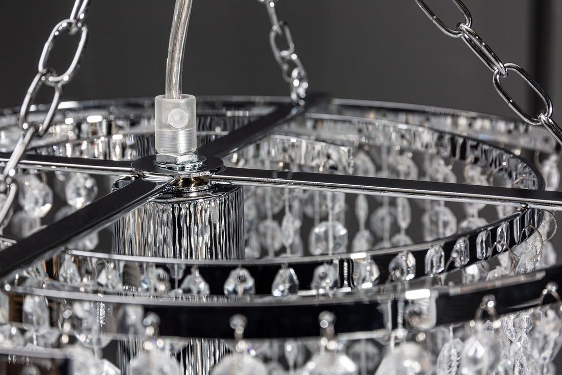 Hanging Lamp Big Strass L 160cm Acryl Silver