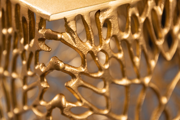 Set Of 2 Side Tables Ambrosia 40cm/45cm Metal Gold