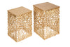 Set Of 2 Side Tables Ambrosia 40cm/45cm Metal Gold