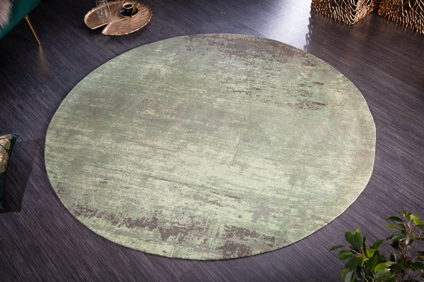 Round Rug Modern Art 150cm Cotton Green