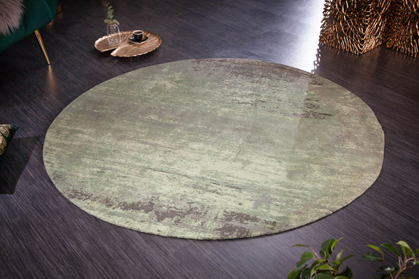 Rug Modern Art Round 150cm Cotton Green