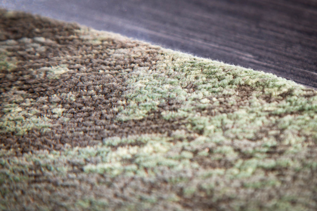 Rug Modern Art Round 150cm Cotton Green