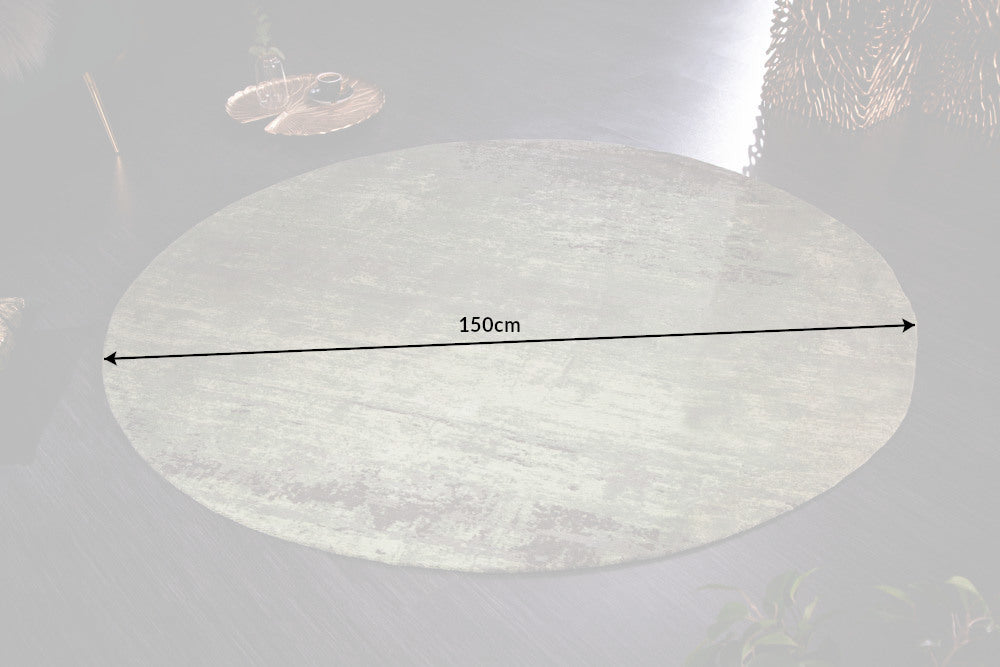 Rug Modern Art Round 150cm Cotton Green