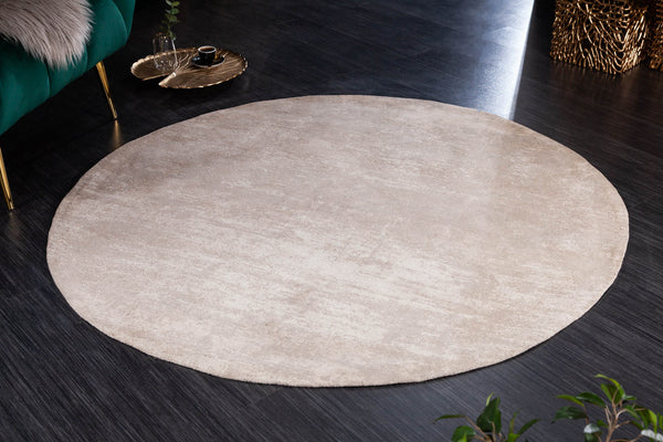 Rug Modern Art Round 150cm Cotton Beige
