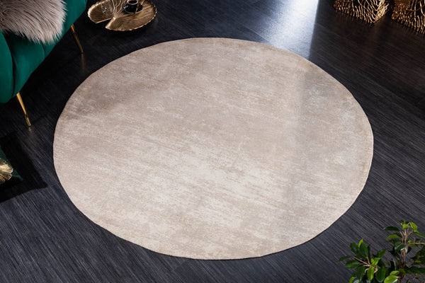 Rug Modern Art Round 150cm Cotton Beige