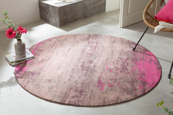 Rug Modern Art Round 150cm Cotton Pink