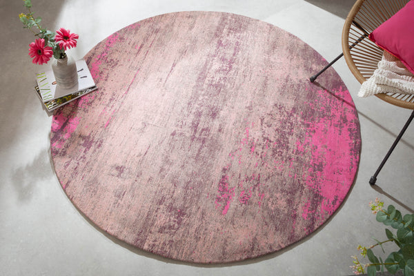 Rug Modern Art Round 150cm Cotton Pink