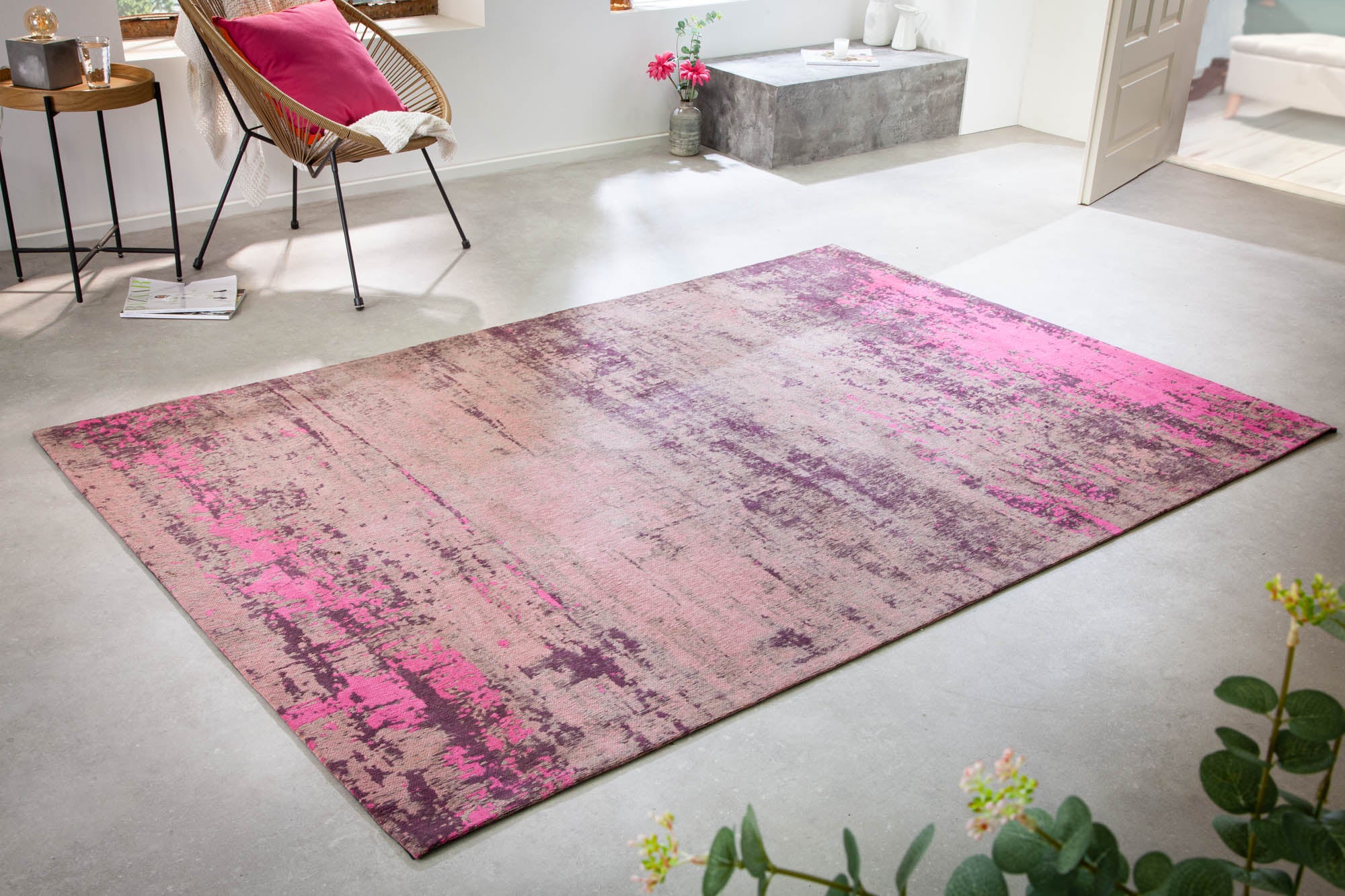Rug Modern Art 240x160cm Cotton Pink