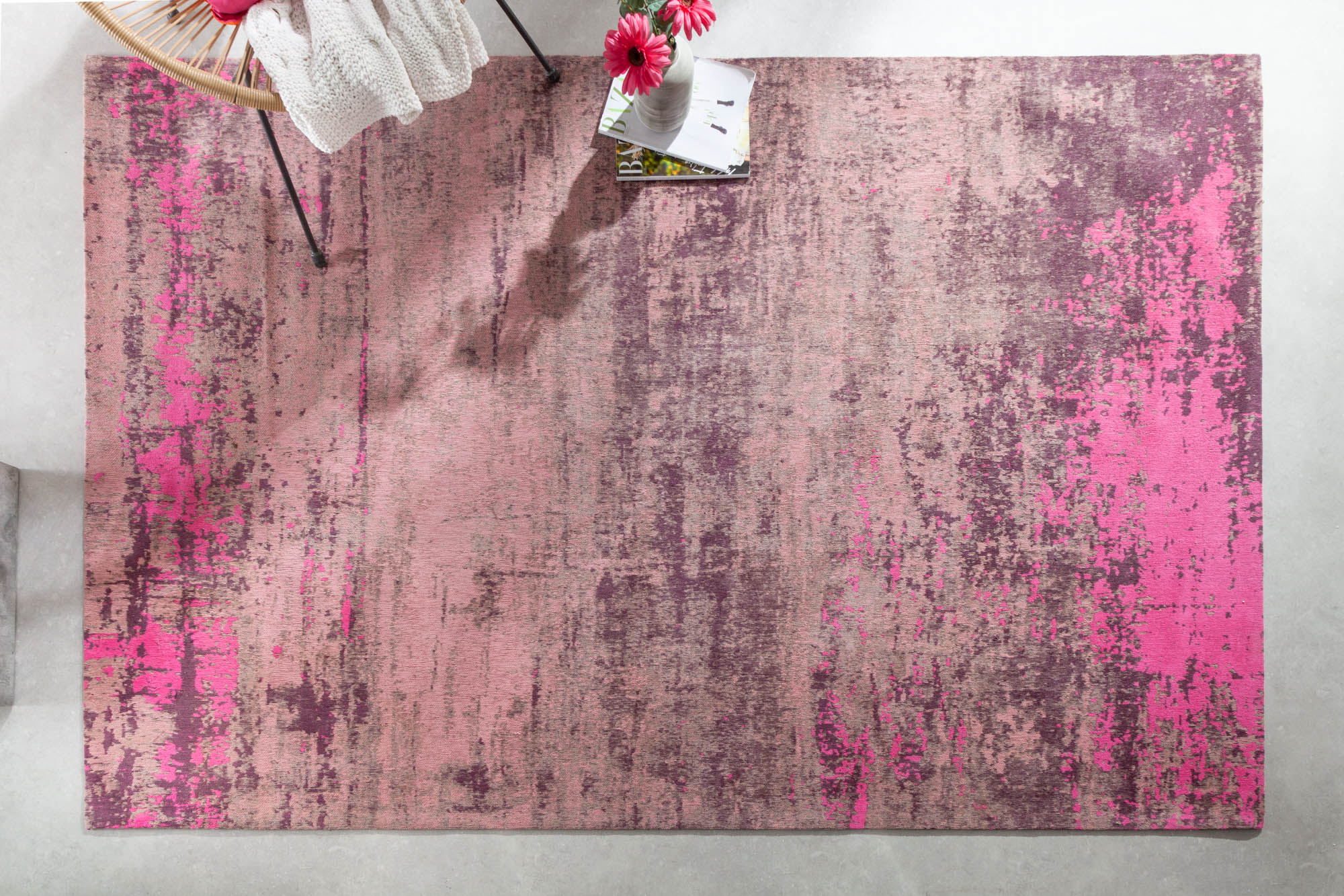 Rug Modern Art 240x160cm Cotton Pink