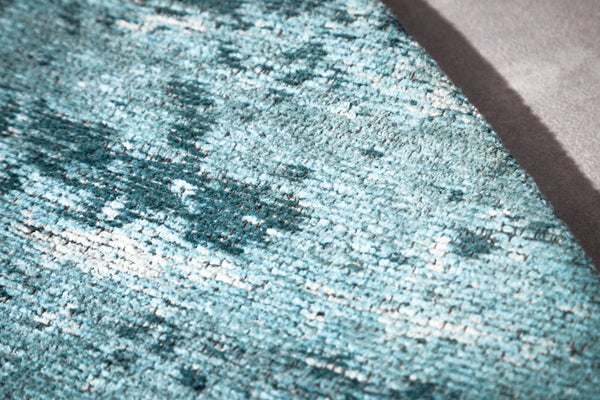 Rug Modern Art Round 150cm Cotton Turquoise