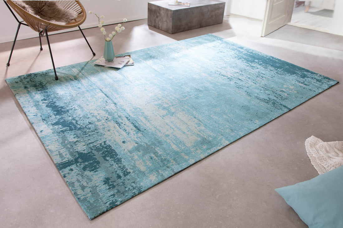 Rug Modern Art 240x160cm Cotton Turquoise
