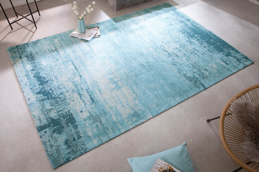 Rug Modern Art 240x160cm Cotton Turquoise