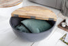 Coffee Table Industrial Storage 70cm Recycled Wood Grey