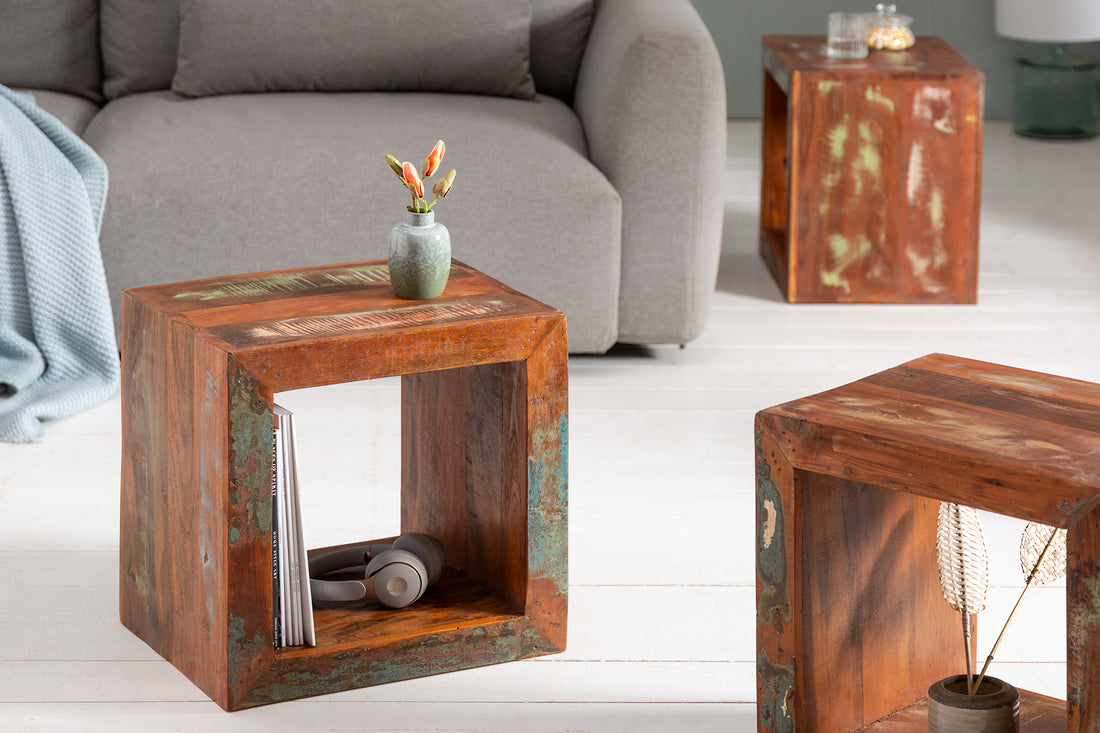 Side Table Sri Lanka 45cm Recycled Wood Brown