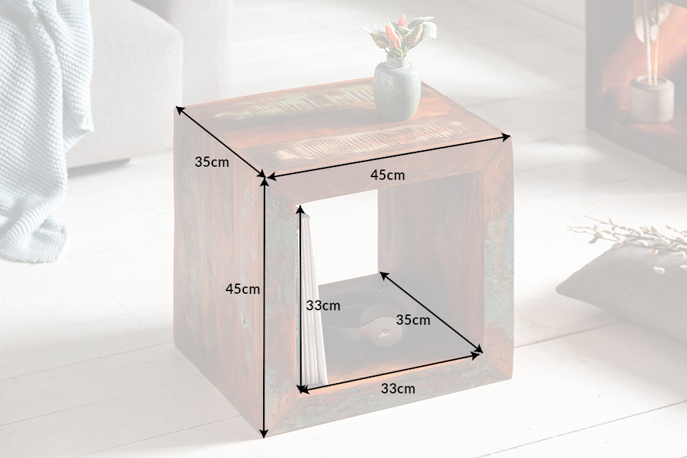 Side Table Sri Lanka 45cm Recycled Wood Brown