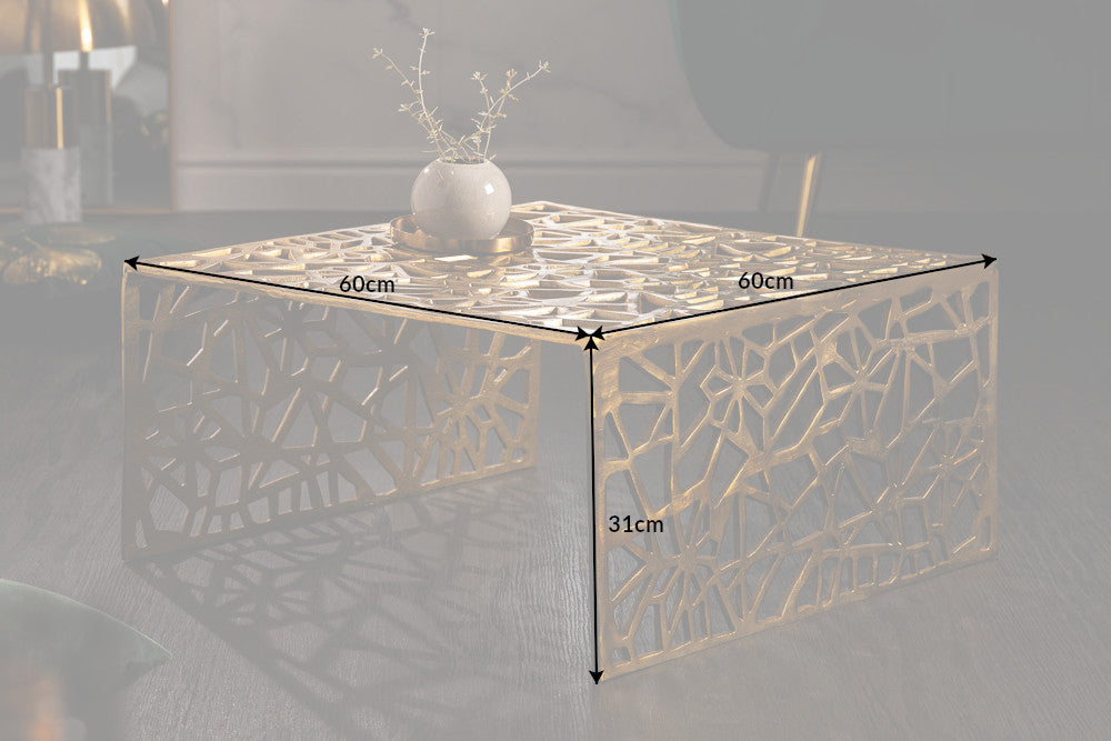 Coffee Table Abstract 60cm Gold