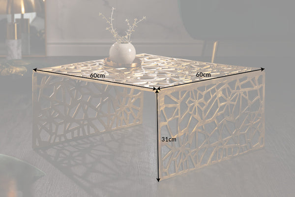 Coffee Table Abstract 60cm Metal Gold