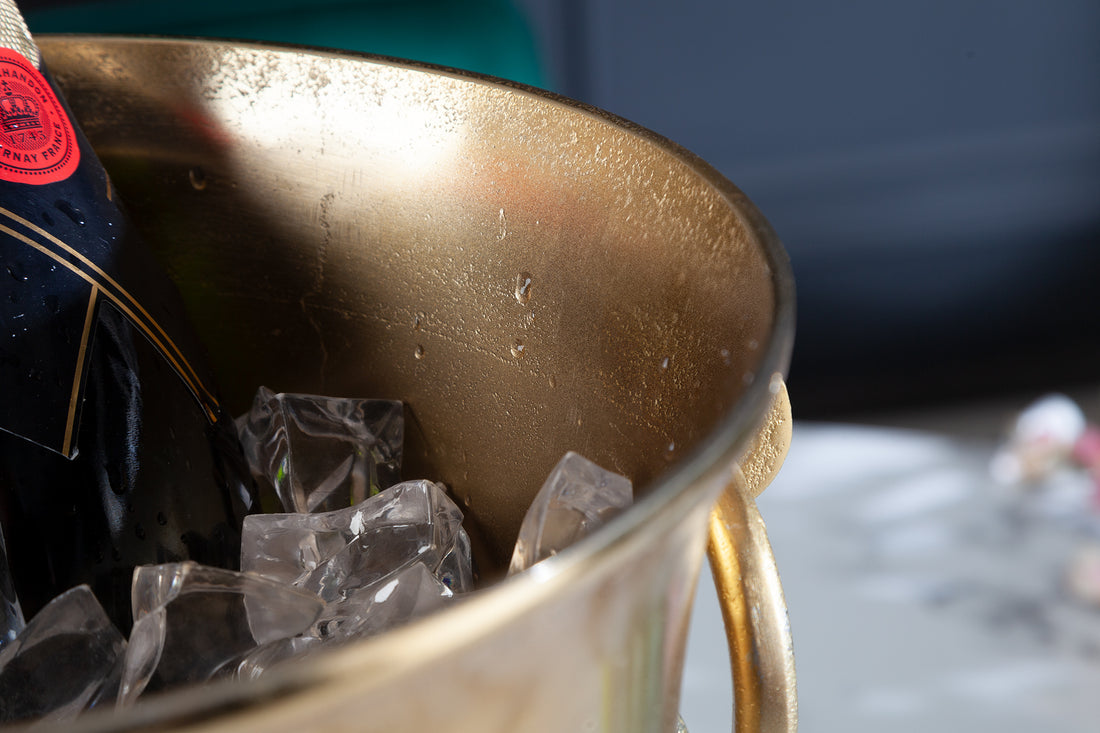 Champagne Cooler 40cm Metal Gold