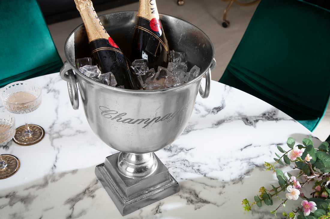 Champagne Cooler 40cm Metal Silver