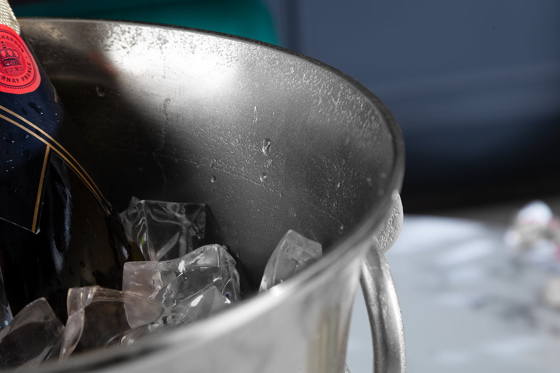 Champagne Cooler 40cm Metal Silver