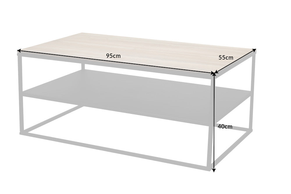 Coffee Table Apartment 95cm Oak Wood Natural