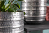 Set Of 3 Flower Pots Mandala 16cm/21cm/27cm Metal Silver