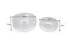Set Of 2 Flower Pots Orient 29cm/37cm Metal Silver