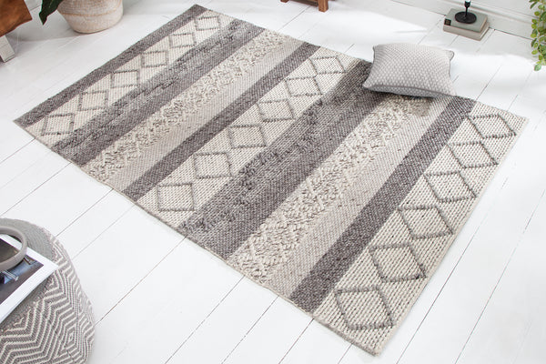 Hand-woven Rug Lana 240x160cm Wool Grey