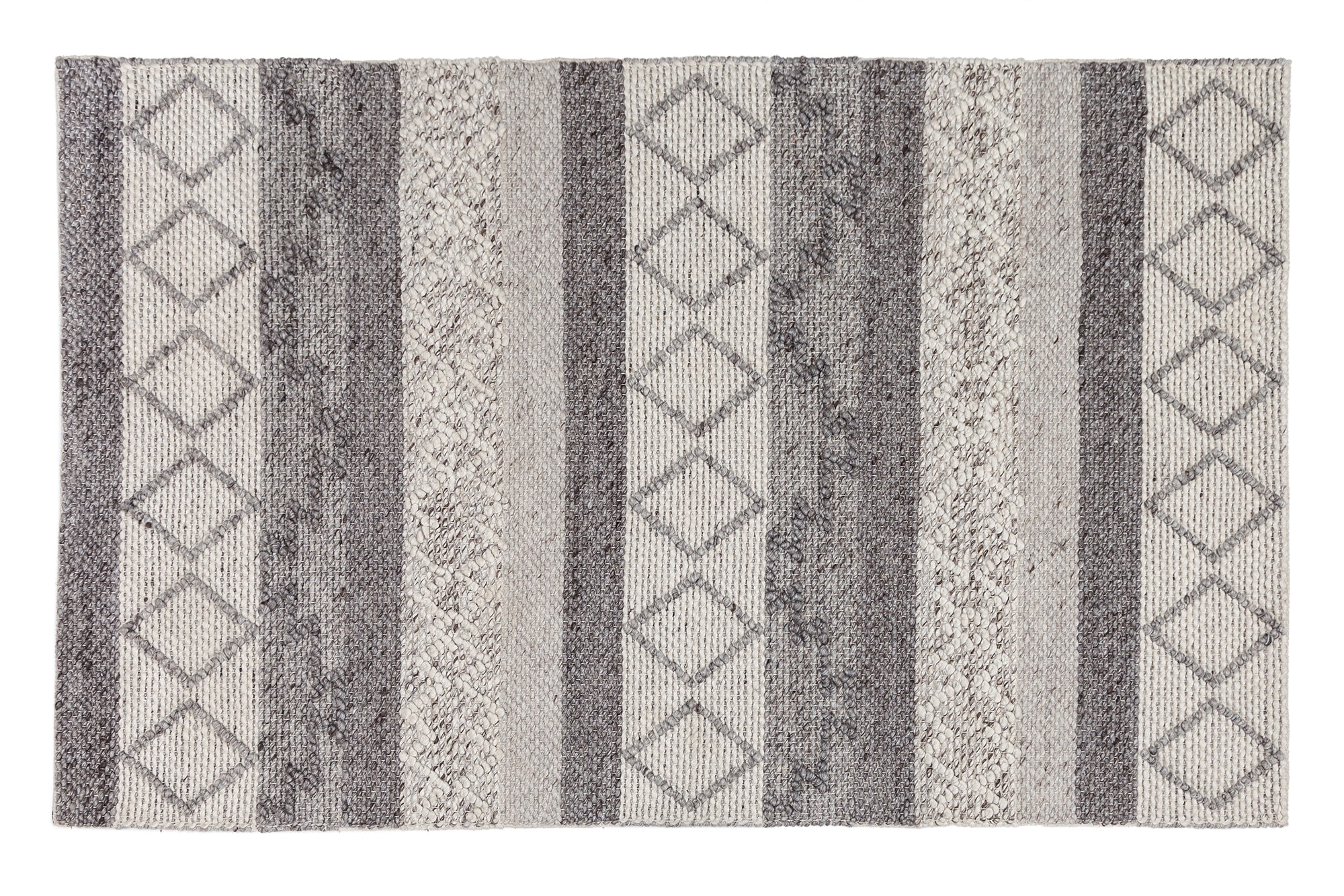 Hand-woven Rug Lana 240x160cm Wool Grey
