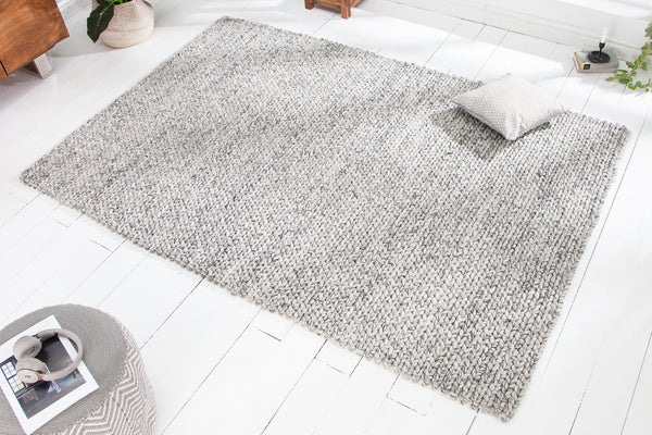 Hand-woven Rug Malibu 240x160cm Wool Grey