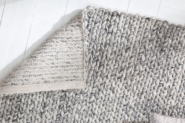 Hand-woven Rug Malibu 240x160cm Wool Grey