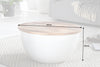Round Coffee Table Industrial Storage 60cm Mango Wood White