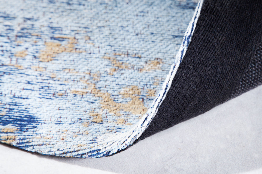 Rug Modern Art Round 150cm Cotton Blue