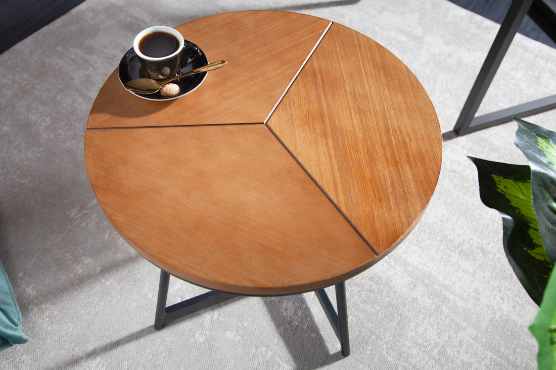 Round Side Table Elegance 50cm Oak Look Natural