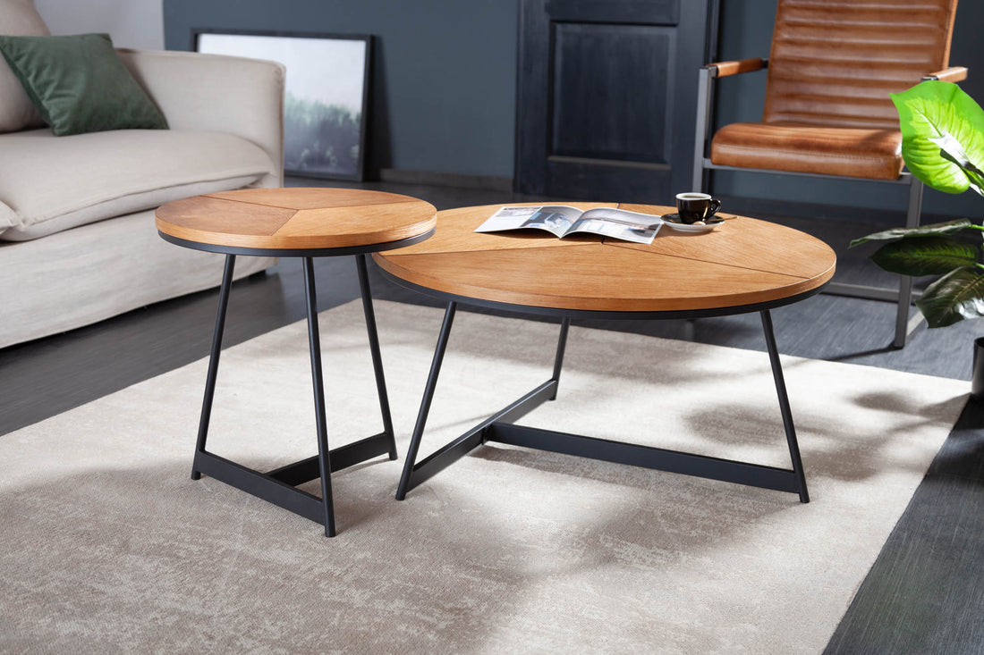 Round Side Table Elegance 50cm Oak Look Natural