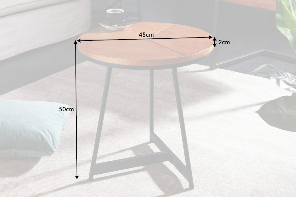 Round Side Table Elegance 50cm Oak Look Natural