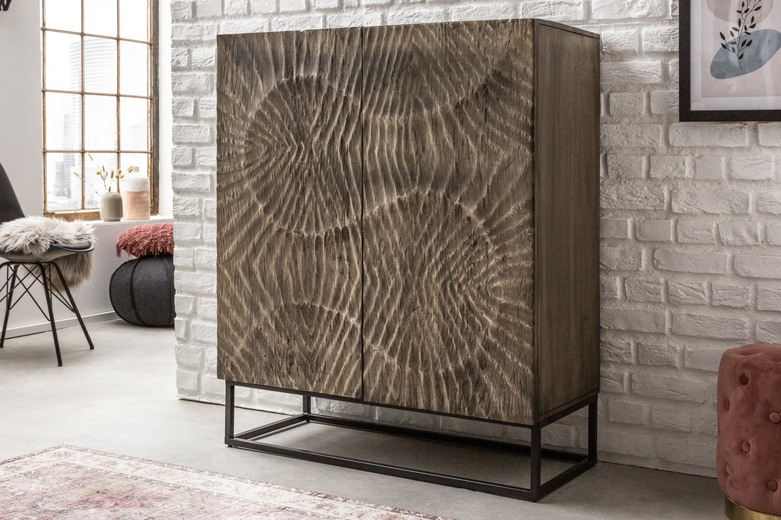 Cabinet Fossil 100cm Acacia Wood Grey