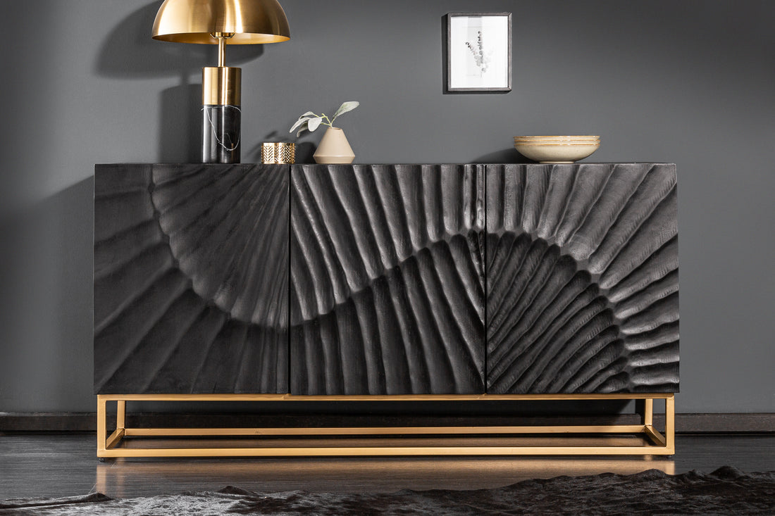 Sideboard Fossil 140cm Mango Wood Black