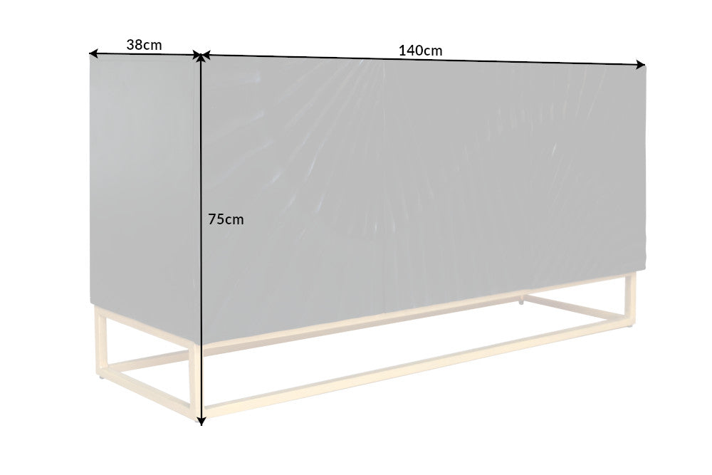 Sideboard Fossil 140cm Mango Wood Black