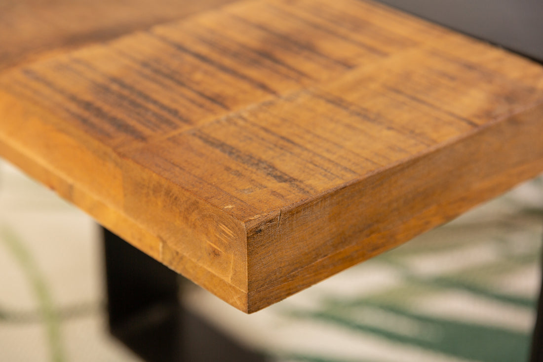 Coffee Table Blacksmith Asymmetrical 100cm Mango Wood Natural